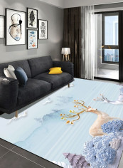 1 Piece Nordic Style Deer Pattern Non-Skid Living Room Rug multicolour 140*200(W*L)cmcm