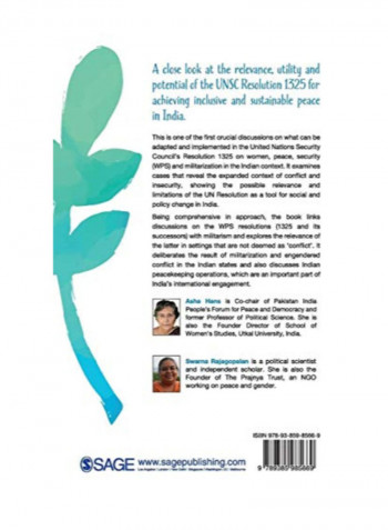 Openings For Peace: Unscr 1325, Women And Security In India Hardcover