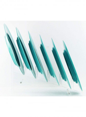 6-Piece Melamine Dinner Plate Teal Blue 7.25inch