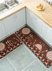 Simple Cute Cartoon Patterned Soft Non-Slip Rug Carpet Brown LL