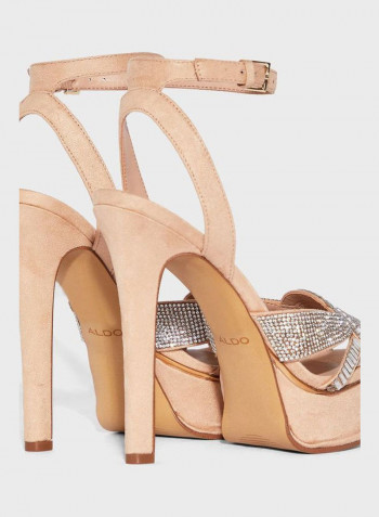 Lacla Bling High Heeled Sandals Beige/Silver