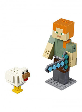 160-Piece Minecraft Alex Bigfig With Chicken Building Kit