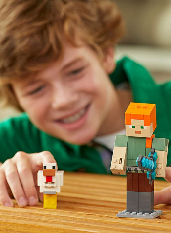 160-Piece Minecraft Alex Bigfig With Chicken Building Kit