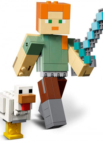 160-Piece Minecraft Alex Bigfig With Chicken Building Kit