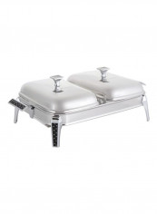 Brilliant Stainless Steel Oblong Warmer Silver/Black 3L