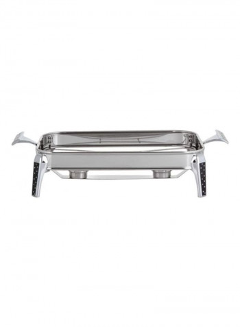 Brilliant Stainless Steel Oblong Warmer Silver/Black 3L
