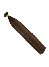 Medium Straight Human Hair Extension Brown 20inch