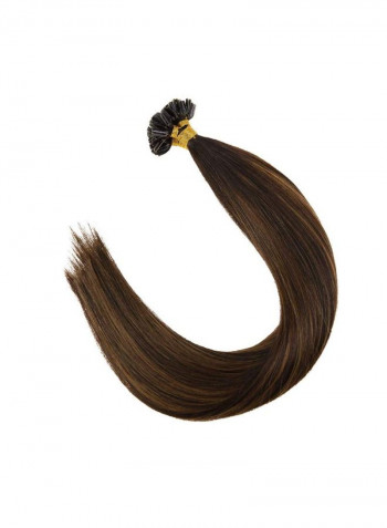 Medium Straight Human Hair Extension Brown 20inch