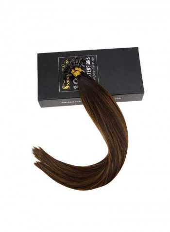Medium Straight Human Hair Extension Brown 20inch