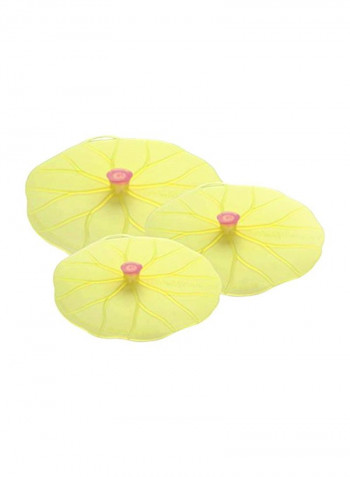 3-Piece Lilypad Lid Set Yellow/Pink