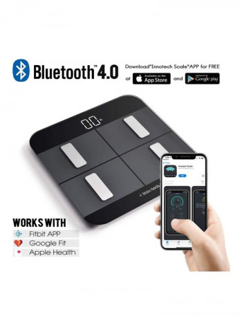 Bluetooth Digital Scale Black 11.8x11.8x1inch