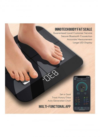 Bluetooth Digital Scale Black 11.8x11.8x1inch