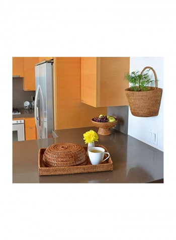 Rectangular Serving Tray Honey Brown 18x13.5x3.5inch