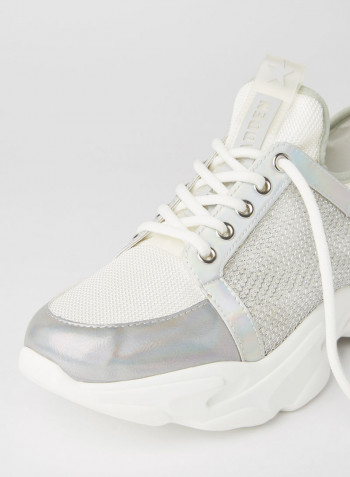 Admirer Mesh Panel Sneakers Silver