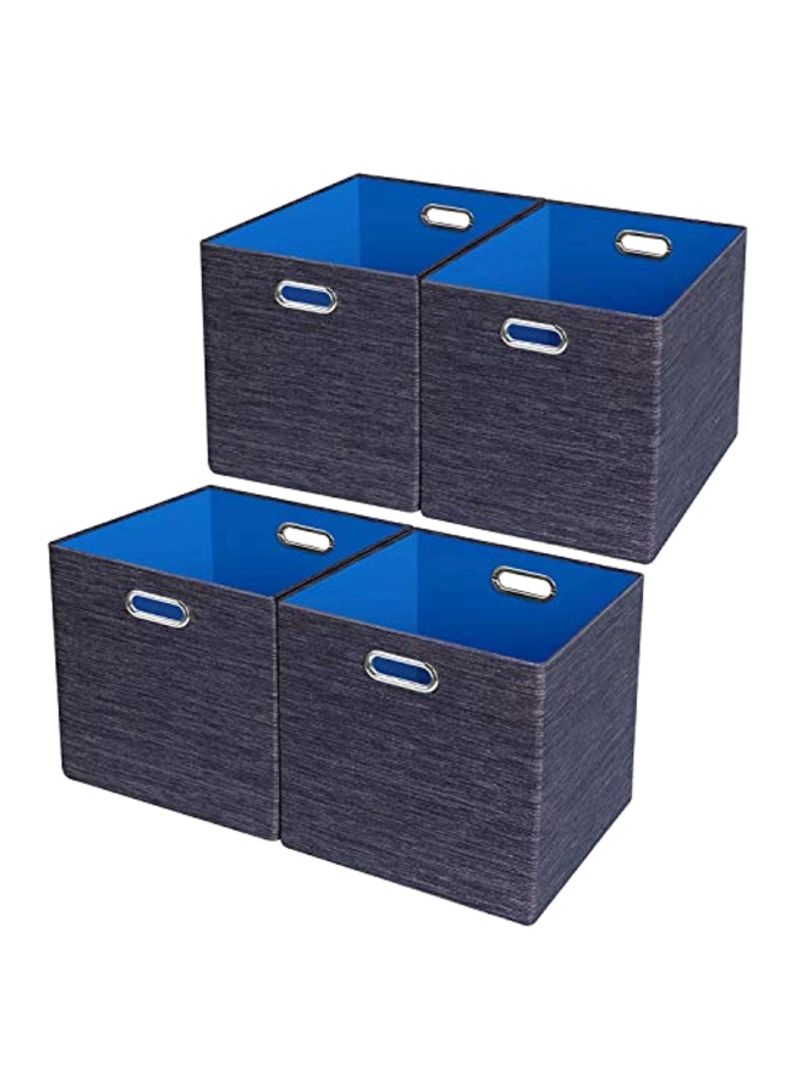 4-Piece Foldable Organizer Grey/Blue 11x11x11inch
