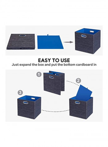 4-Piece Foldable Organizer Grey/Blue 11x11x11inch