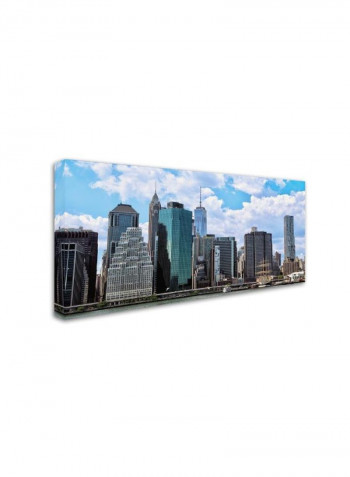 Lower Manhattan Canvas Wall Art Multicolour 10 x 19inch