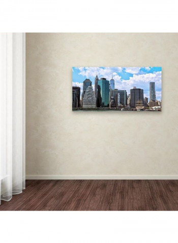 Lower Manhattan Canvas Wall Art Multicolour 10 x 19inch