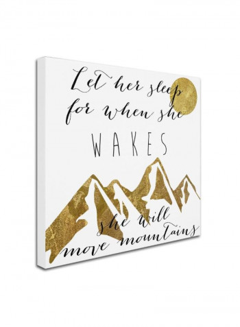 Mountain Canvas Wall Art Black/Gold 18 x 18inch