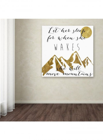 Mountain Canvas Wall Art Black/Gold 18 x 18inch