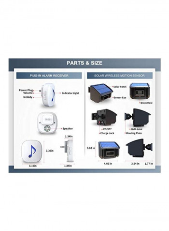 Outdoor Motion Sensor And Detector Black/Blue 4x5.3x3.6inch