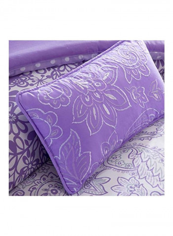 3-Piece Riley Comforter Set Polyester Purple/White Twin