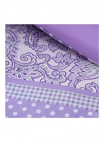 3-Piece Riley Comforter Set Polyester Purple/White Twin