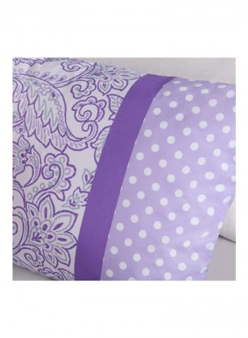 3-Piece Riley Comforter Set Polyester Purple/White Twin