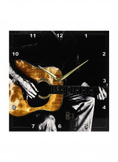 Guitar Musician Printed Wall Clock Multicolour 13 x 13inch