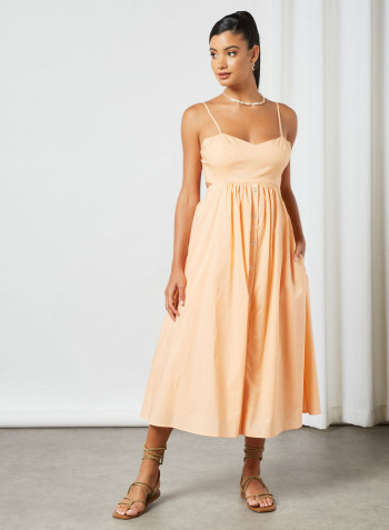 Jada Cut-Out Back Dress Peach
