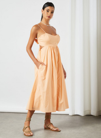 Jada Cut-Out Back Dress Peach