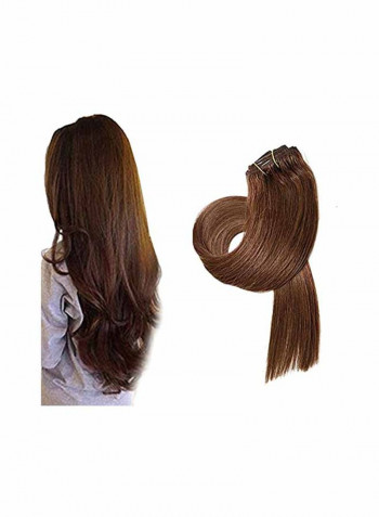 Clip In Real Human Hair Extension Brown