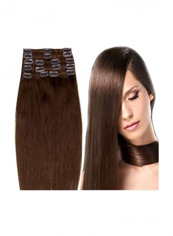 Grade 10A Real Remy Human Hair Extension 4 Medium Brown 22inch