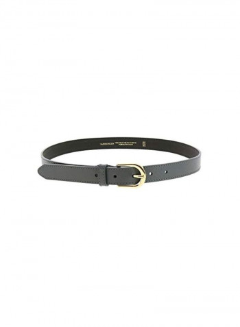 Leather Belt Grey/Gold