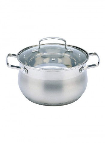 12-Piece Stainless Steel Cookware Set Silver/Clear