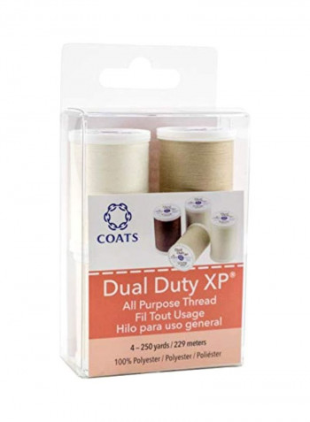 4-Piece Dual Duty XP All Purpose Thread Set Neutral 250yard