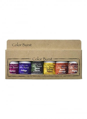 6-Piece Colour Burst Powder Set Green/Yellow/Blue