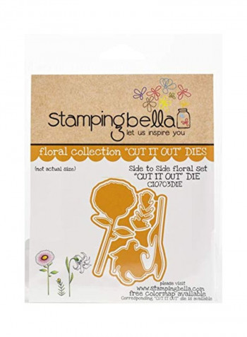 Floral Collection Die Cut Orange/White