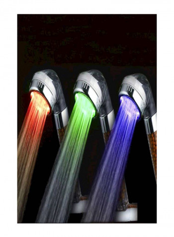 Colours Changing LED Shower Head with Spa Shower Filter Clear 8centimeter