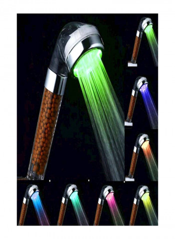 Colours Changing LED Shower Head with Spa Shower Filter Clear 8centimeter