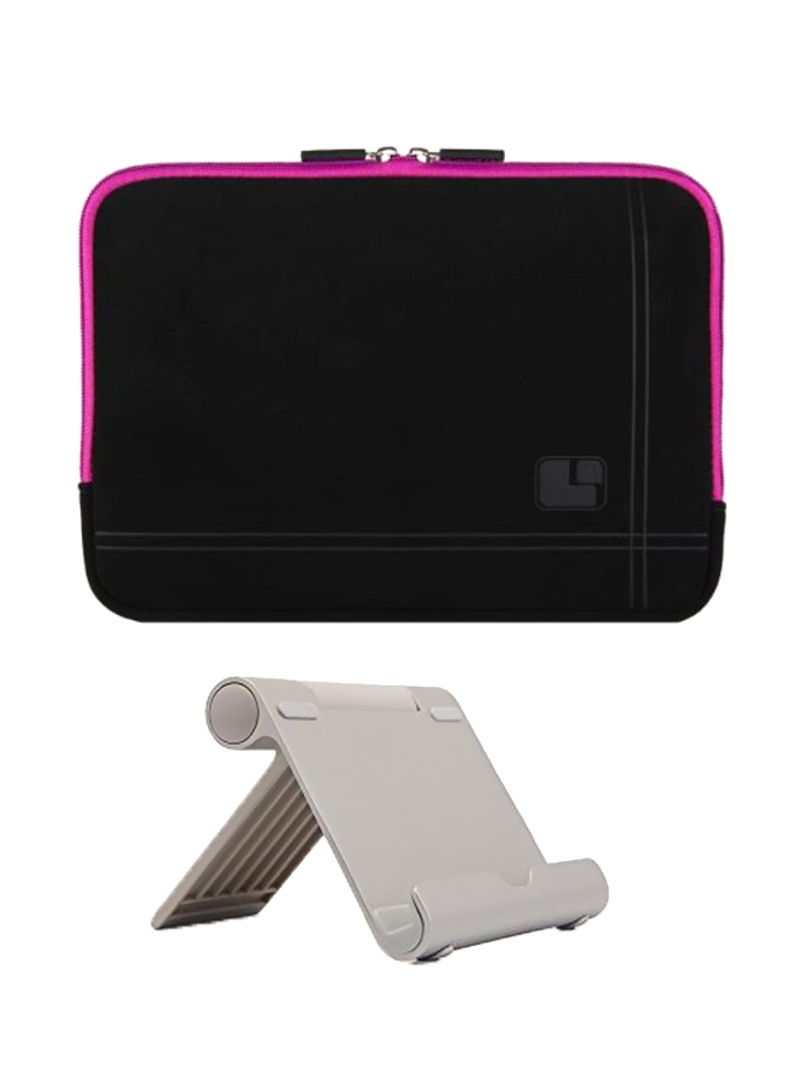 Protective Sleeve For 10-Inch Tablet With Stand Black/Purple