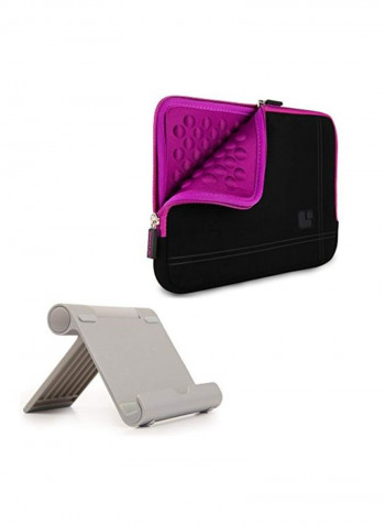 Protective Sleeve For 10-Inch Tablet With Stand Black/Purple