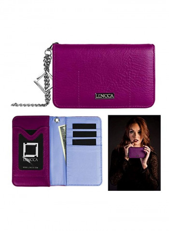 Wallet Clutch Case For Alcatel OneTouch Series Smartphones Plum/Sky