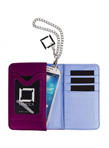 Wallet Clutch Case For Alcatel OneTouch Series Smartphones Plum/Sky