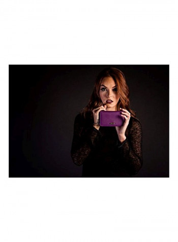 Wallet Clutch Case For Alcatel OneTouch Series Smartphones Plum/Sky