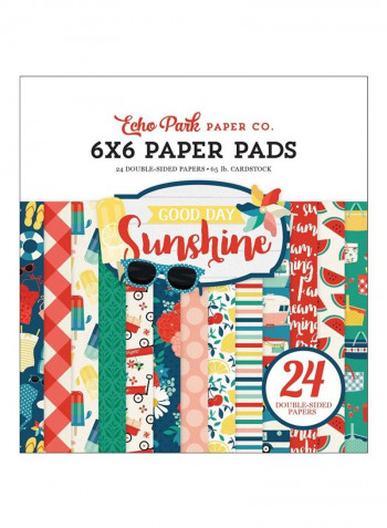 24-Piece Double Sided Paper Pad Set Green/Yellow/Red