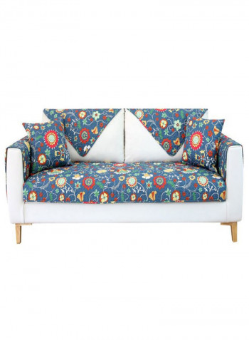 Flower Pattern Anti-Slip Sofa Slipcover Multicolour