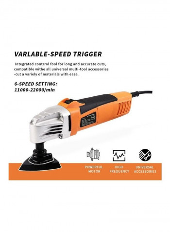 Multifunctional Electric Trimmer Cutter Set Orange/Silver/Black