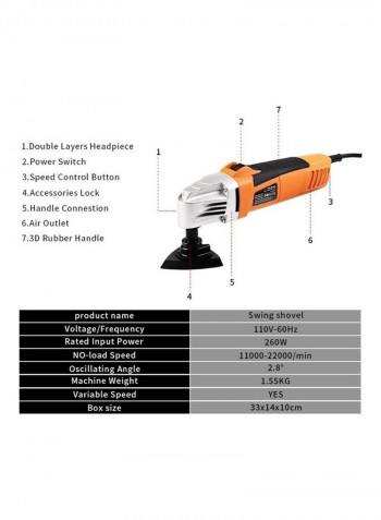 Multifunctional Electric Trimmer Cutter Set Orange/Silver/Black