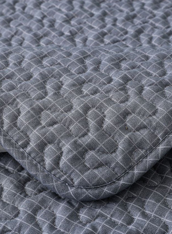 Plaid Pattern Non-Slip Sofa Cover Grey